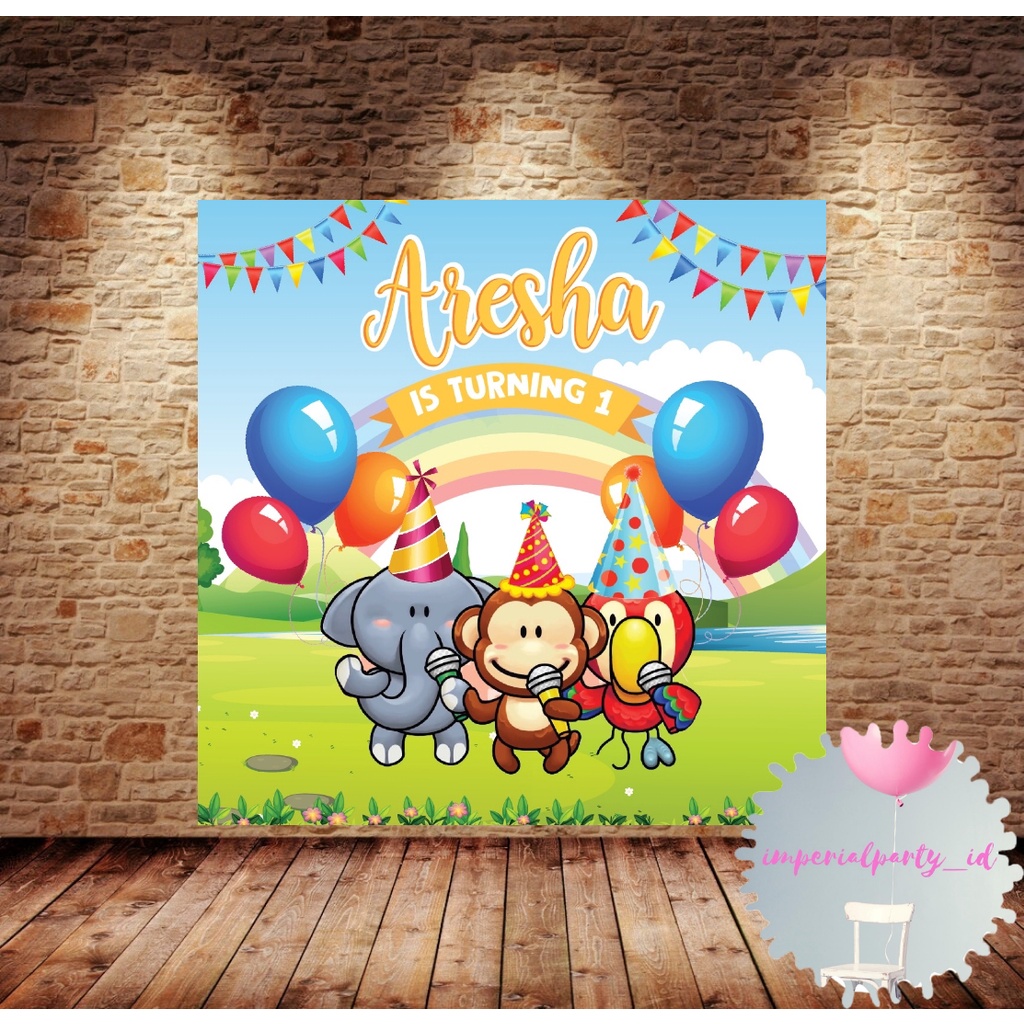 Jual Custom Backdrop Banner Spanduk Happy Birthday Baba Lili Tata