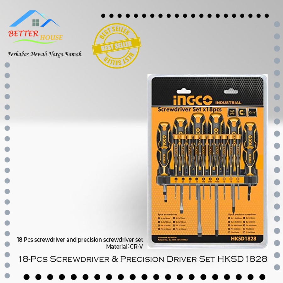 Jual Obeng Set 18-Pcs Screwdriver & Precision Driver Set HKSD1828 flex ...