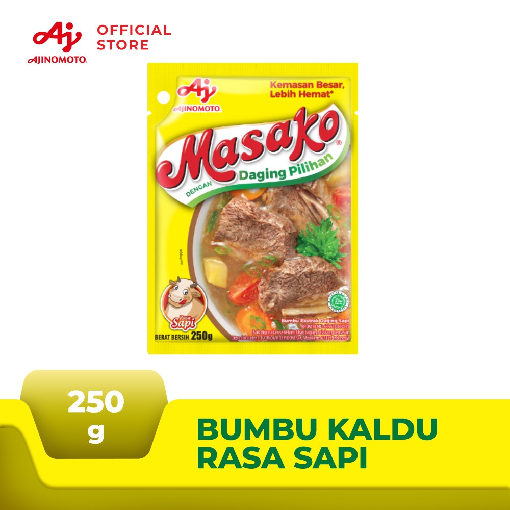 Jual Masako® Bumbu Penyedap Rasa Kaldu Sapi Bubuk Kemasan Sachet 250