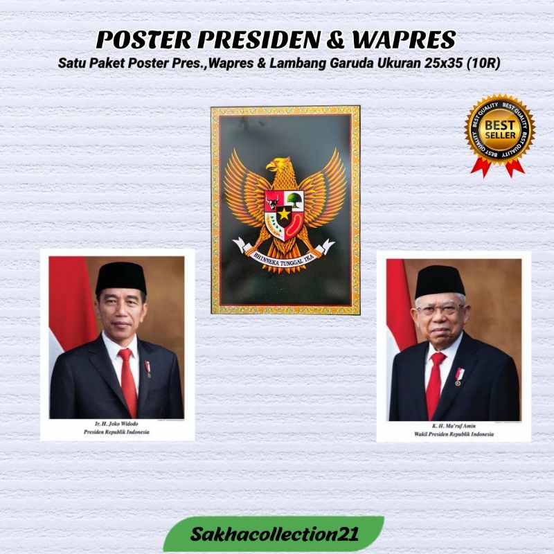 Jual Paket Poster Presiden Wakil Presiden + Poster Garuda Ukuran 25x35 ...