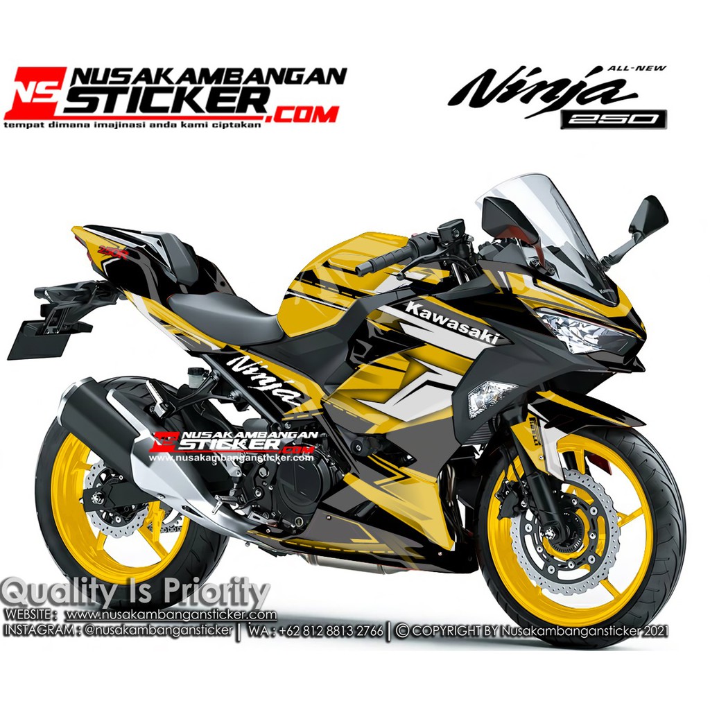 Jual Stiker Ninja All New 250 KUNING GRAFIS MINIMALIS | Shopee Indonesia