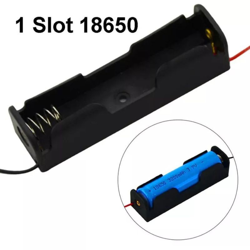 Jual Tempat Baterai 18650 1x Single Battery Holder x1 Case Box Dudukan