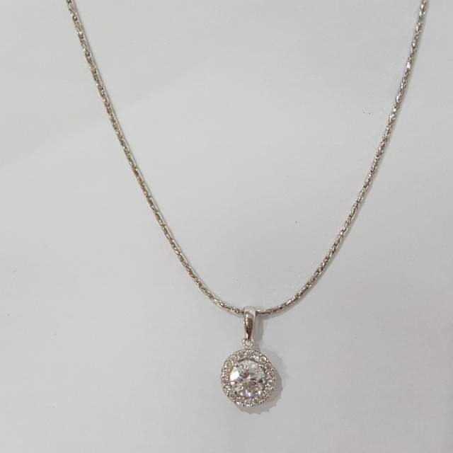 Jual Kalung Emas Putih Asli Kadar 750 Model Permata Elegant Shopee