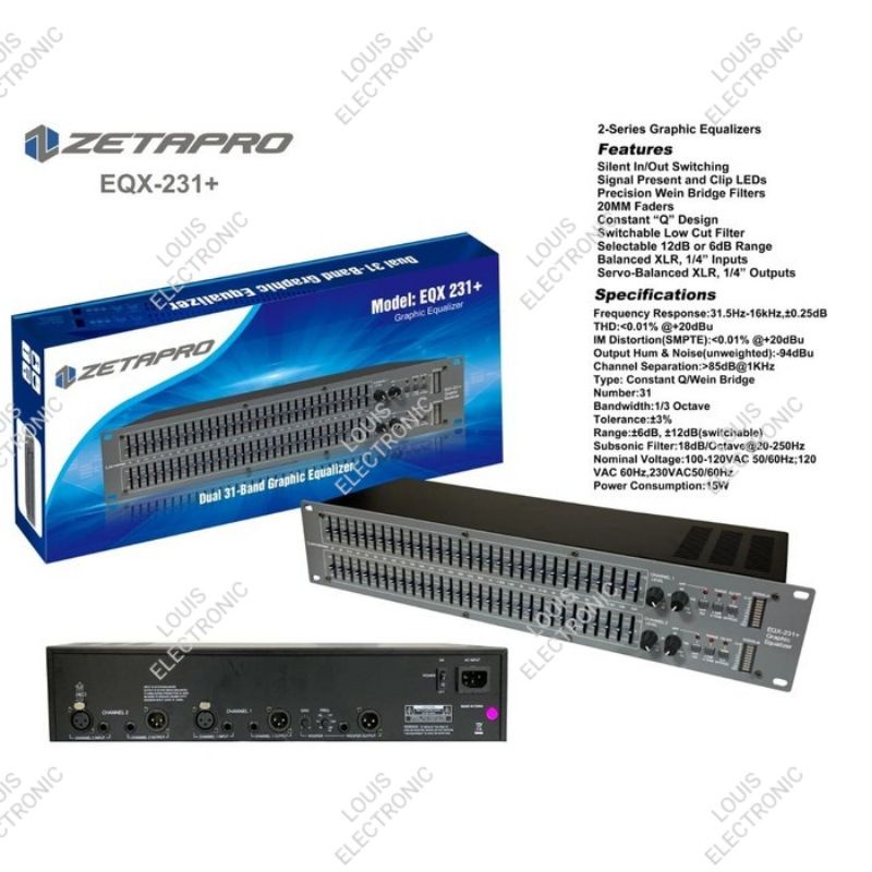 Jual Equalizer Equalizer ZETAPRO EQX 231+ With Subwoofer Output