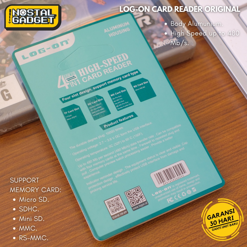Jual LOG-ON Card Reader USB Micro SD MMC SDHC Original | Shopee Indonesia