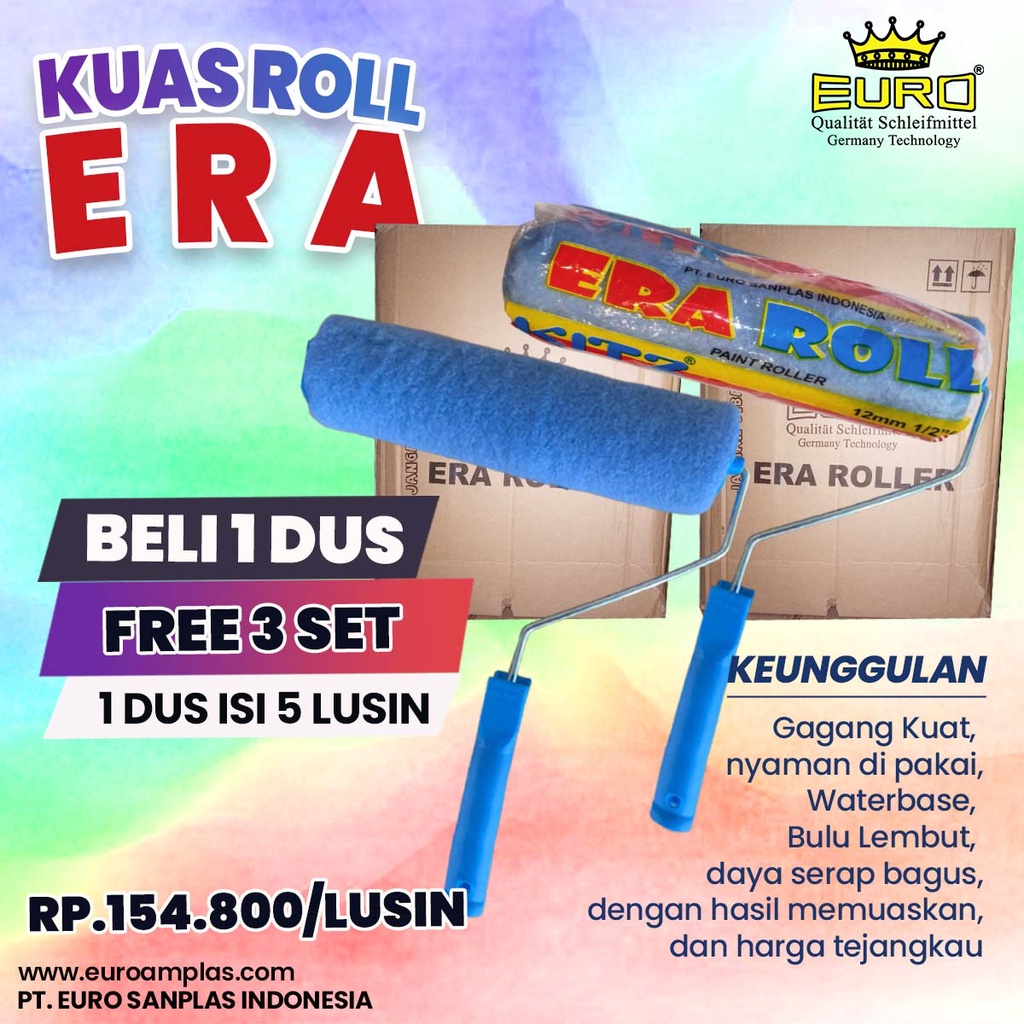 Jual Kuas roll roller besar cat tembok ERA roll kuas cat satu lusin ...