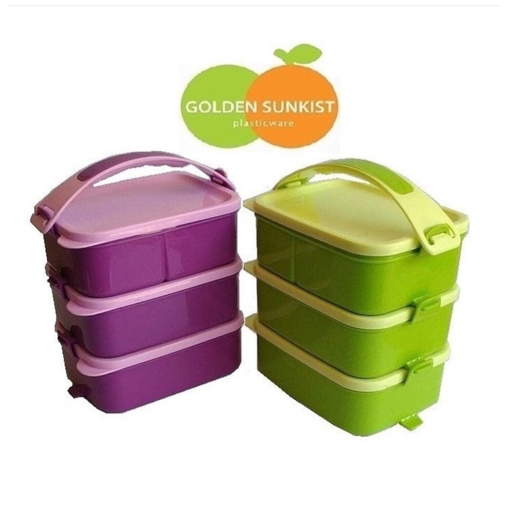 Jual Rantang Piknik Susun 3 Golden Sunkist RPS 9022 - Rantang Plastik ...