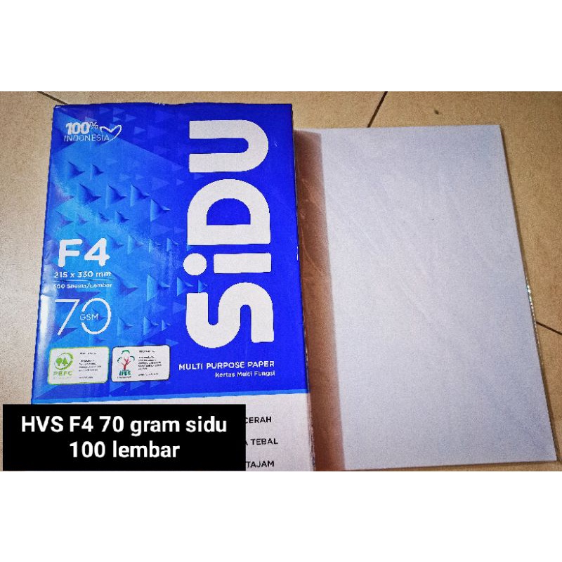 Jual Kertas Hvs F4 70 Gsm Sidu 100 Lembar Shopee Indonesia