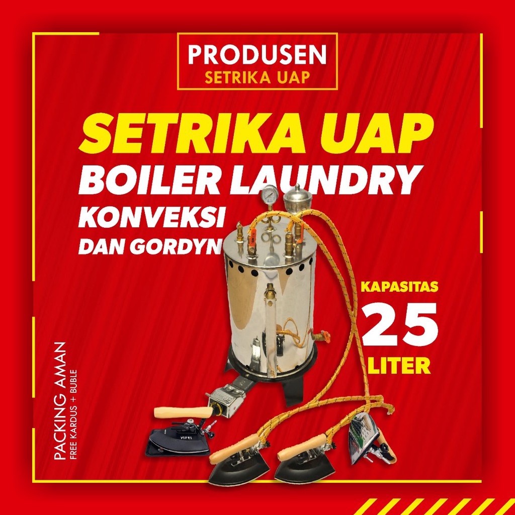 Jual SETRIKA UAP GAS LAUNDRY BOILER 25 LITER 1 KEPALA | Shopee Indonesia