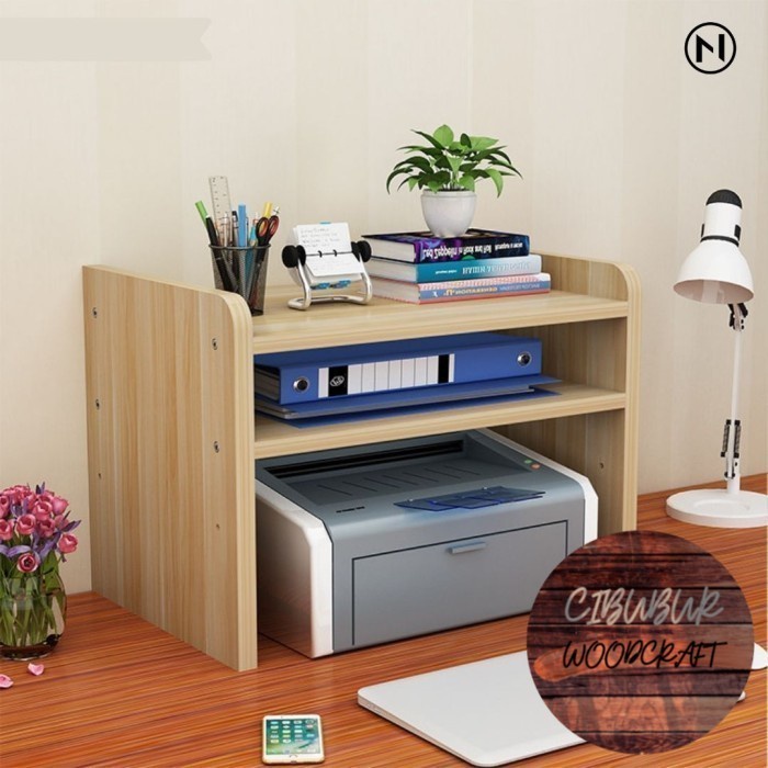 Jual Printer Stand Rak Printer Dudukan Printer Meja Printer Rak Organize Natural Shopee