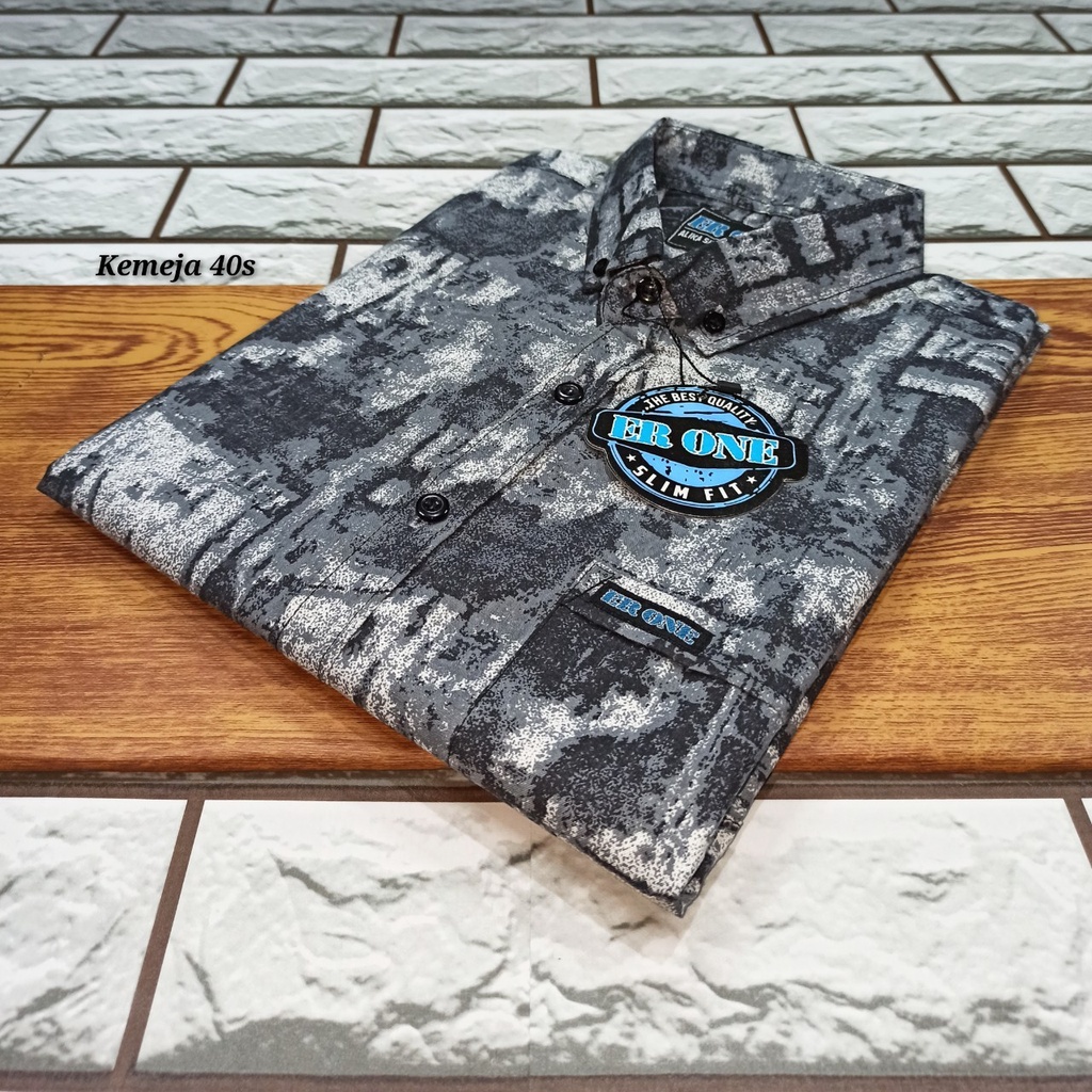 Jual Supplier kemeja pria cowok casual lengan pendek motif biru tua ...