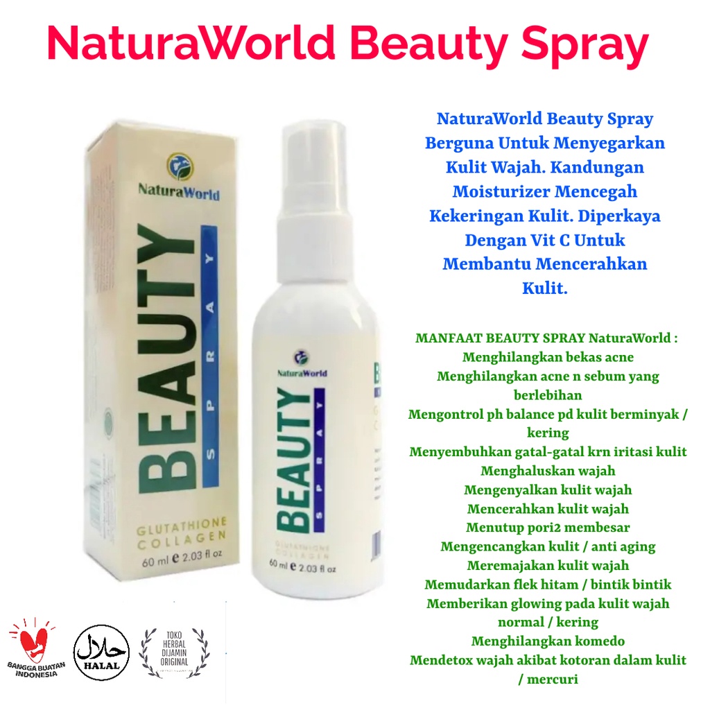 Jual NATURA WORLD Beauty Spray 60 ML Natura World Glutathione