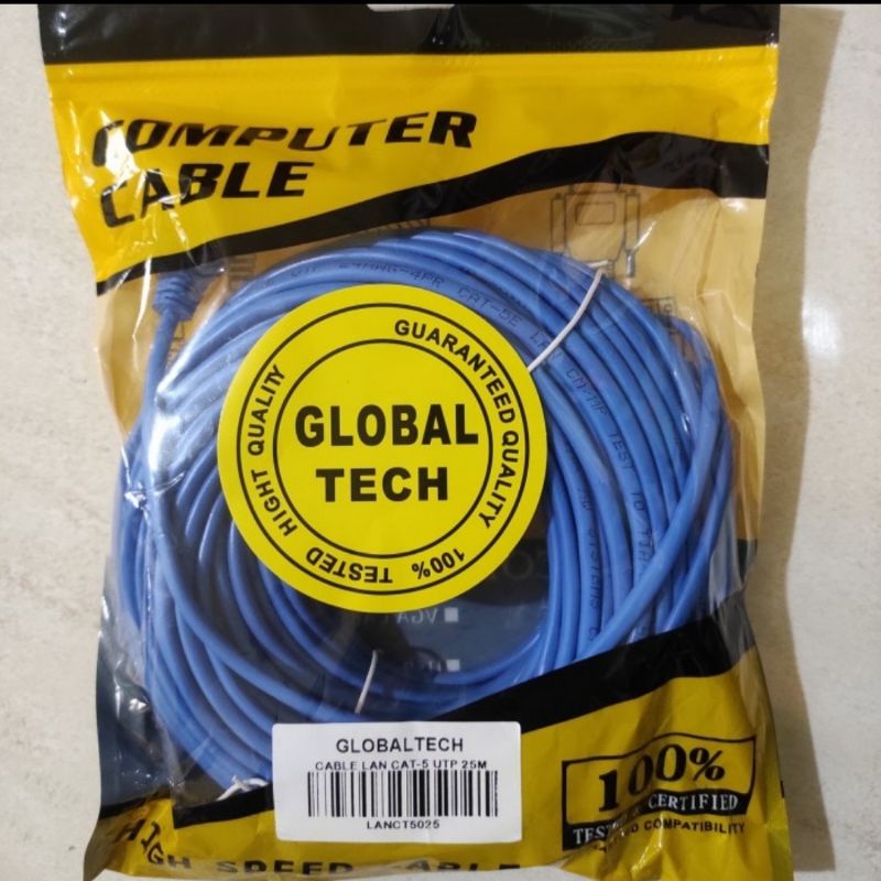 Jual Kabel LAN UTP 25M RJ45 Cat 5 25meter Terpasang Cable Konektor Cat5 ...