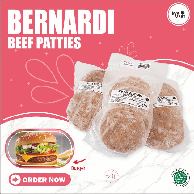 Jual Bernardi Beef Patties Classic 6 Biji / Beef Patties / Beef Patties ...