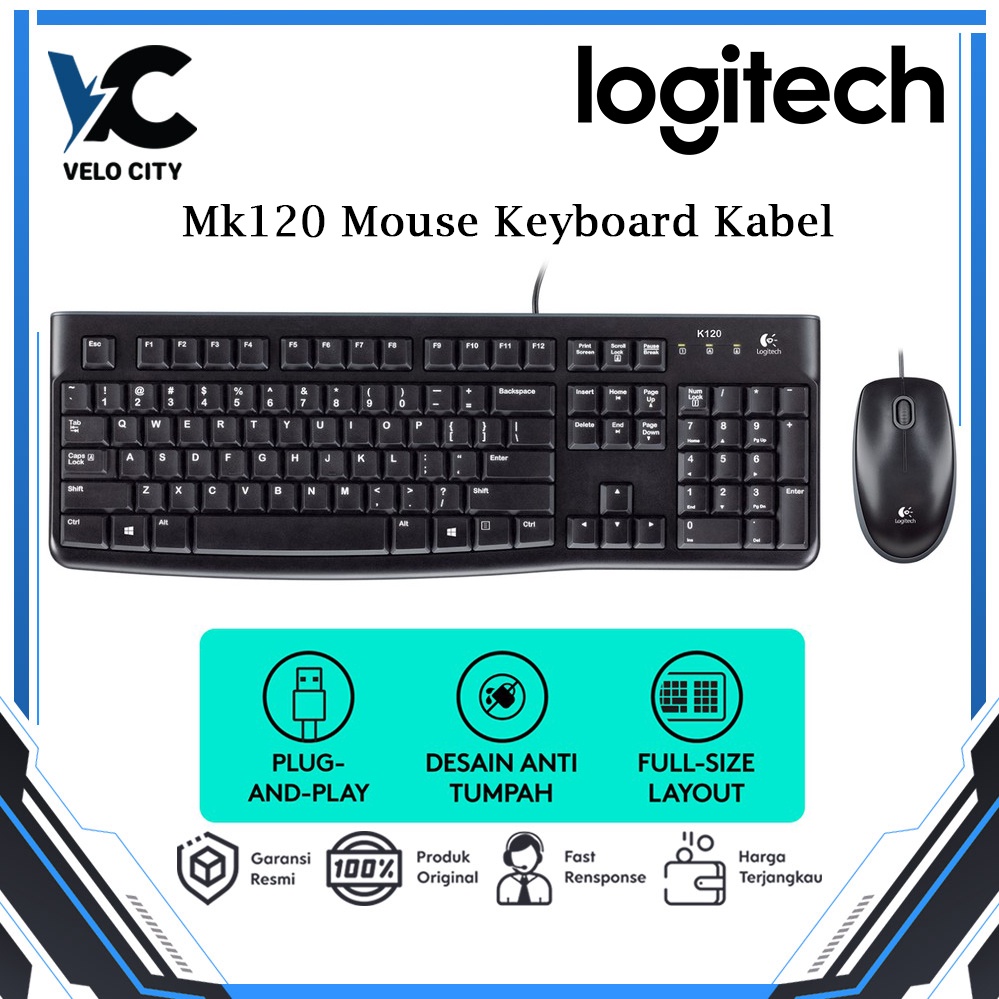 Jual Keyboard Logitech Mk120 Combo Desktop Garansi Resmi 1 Tahun Shopee Indonesia