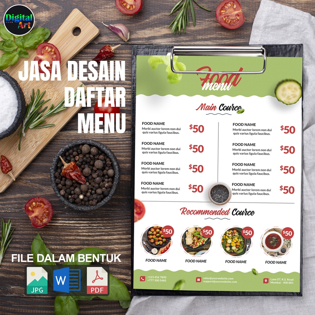 Jual JASA DESAIN MENU MAKANAN | DESAIN MENU RESTO | DESAIN BOARD MENU ...