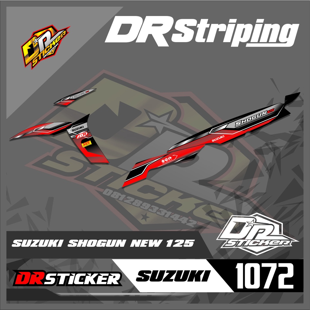 Jual 1072 STRIPING STICKER SHOGUN NEW 125 DESAIN LIS RACING SEMI FULL ...
