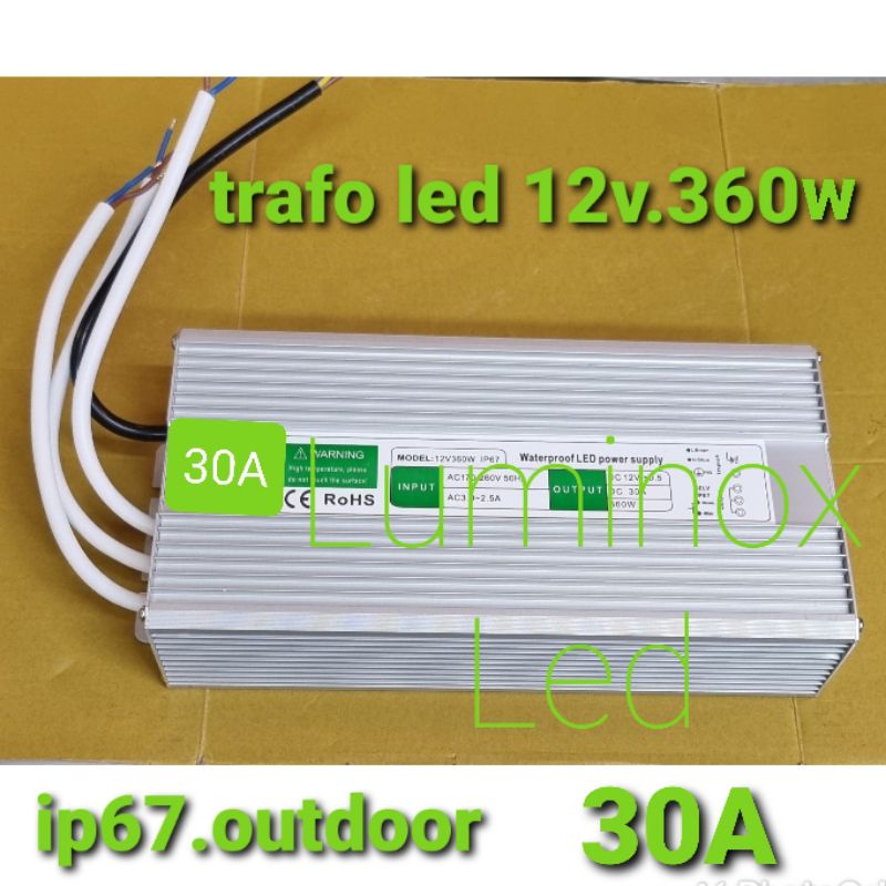 Jual driver led outdoor 30a 12volt 360watt 360w / trafo led waterproof ...