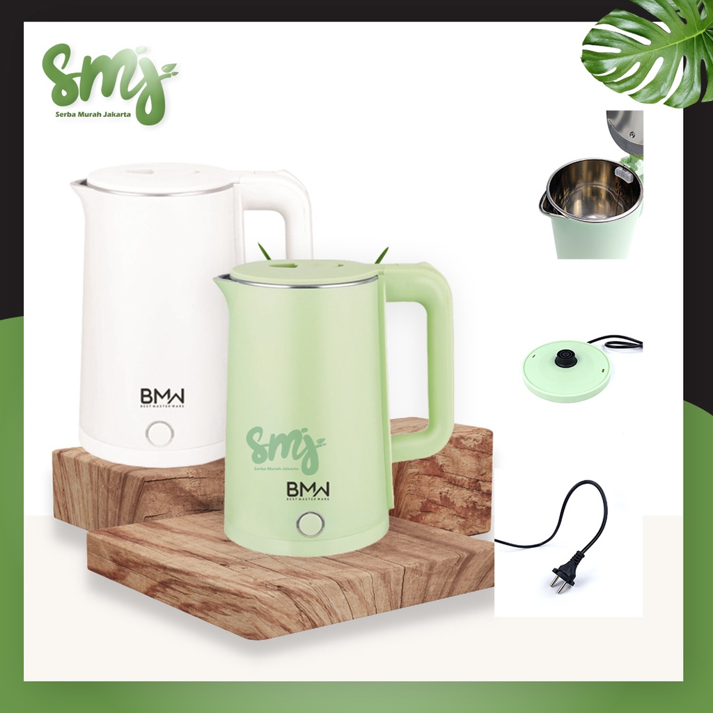 Jual SMJ Teko Listrik Stainless Steel Pemanas Air Electric Kettle