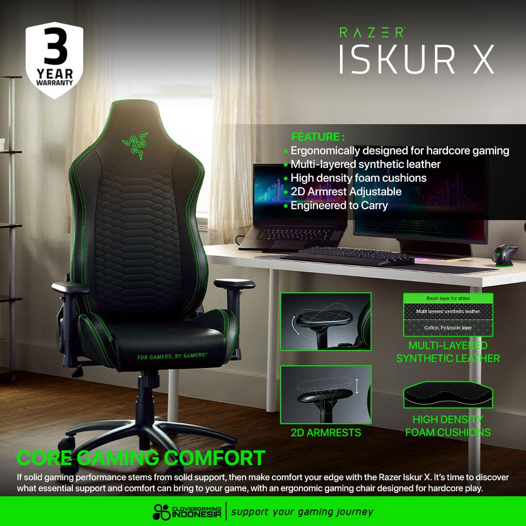 Jual Razer Iskur X - Ergonomic Gaming Chair | Shopee Indonesia