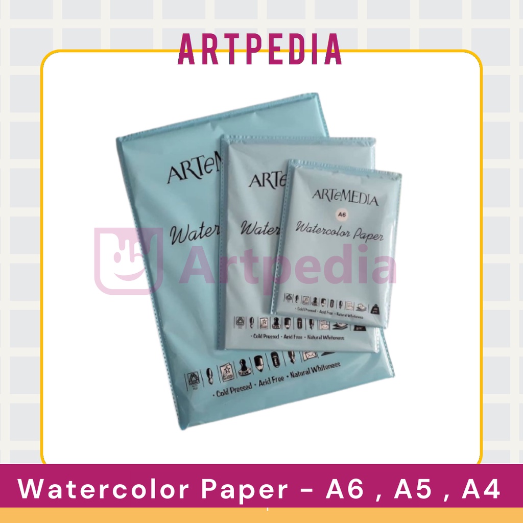 Jual Artemedia Watercolor Paper A6 A5 A4 Buku Khusus Cat Air Watercolour Paper Terlaris 7596