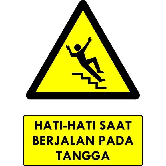 Jual Stiker Hati Hati Saat Berjalan Pada Tangga A A Sticker Hati