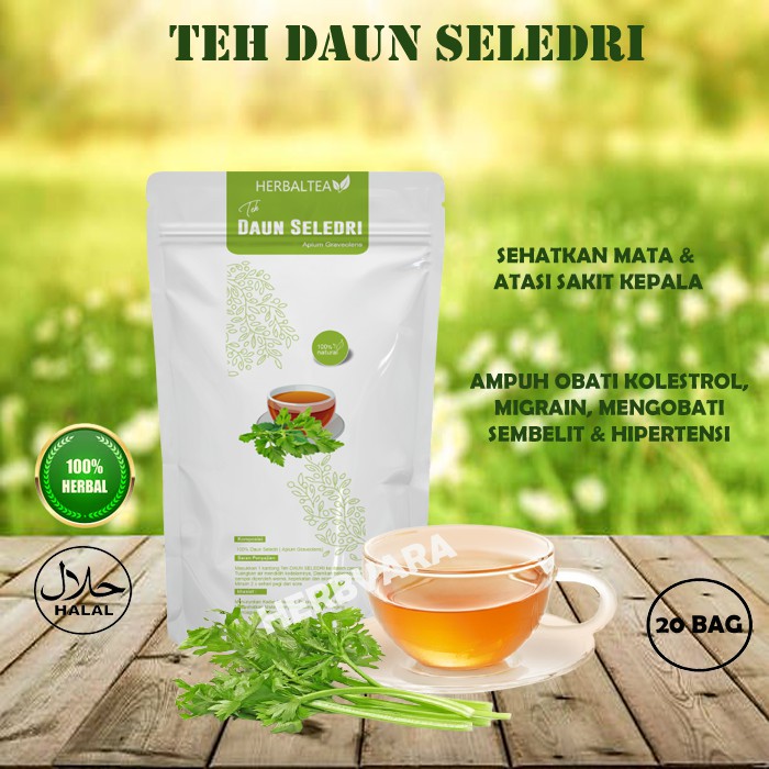 Daun seledri direbus menjadi minuman herbal untuk kesehatan ginjal