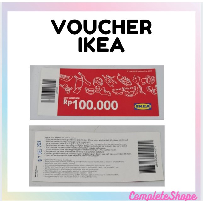 Jual GIFT VOUCHER HADIAH VOUCHER IKEA PECAHAN 100000 SALE / PROMO AKHIR TAHUN BERLAKU HINGGA