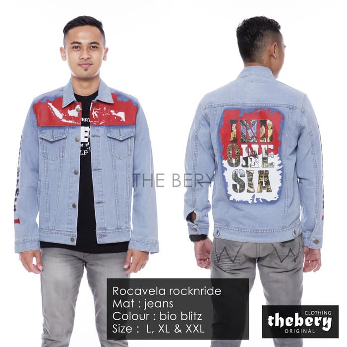 Jaket Jeans Bio Blitz Pria Jokowi Indonesia Casual Premium