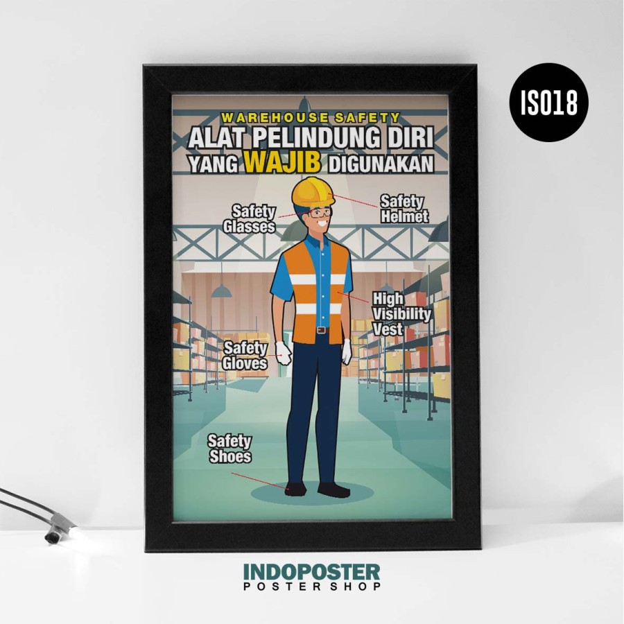 Jual Safety Poster K3 Apd Alat Pelindung Diri Yang Wajib Digunakan Di Gudang Warehouse A2 