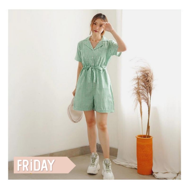 Jumpsuit pendek wanita import hk mini romper wanita jumpsuit mini baju  pantai