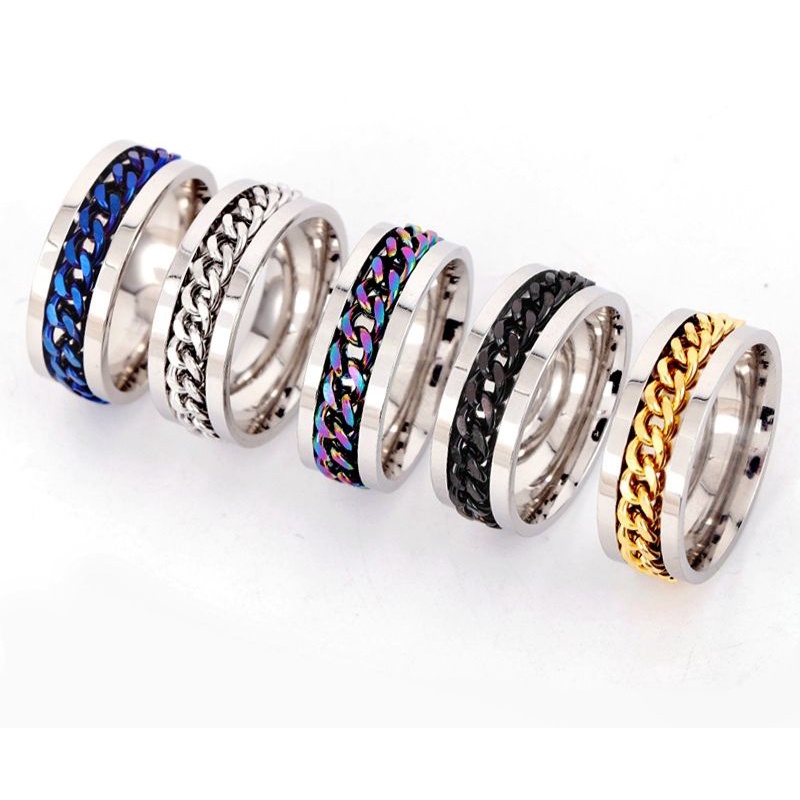 Jual cincin titanium ring rantai cincin titanium 8mm cincin titanium ...