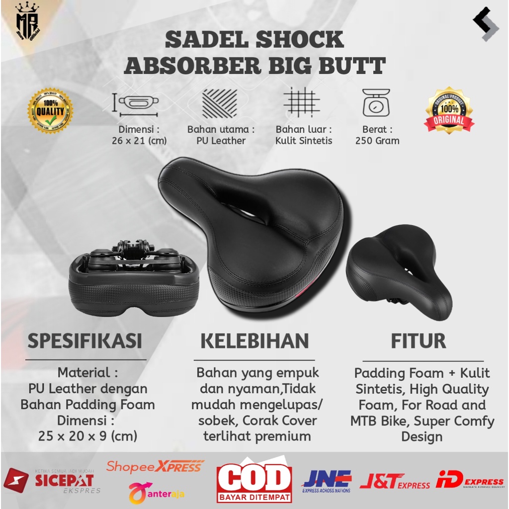 Jual JOK SADEL SEPEDA BIKE SADDLE SHOCK ABSORBER BIG BUTT BAHAN SUPER ...