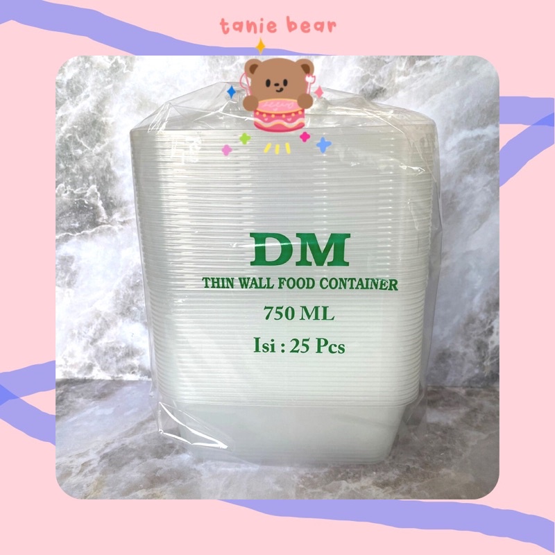Jual THINWALL PERSEGI PANJANG KOTAK NASI KOTAK MAKAN KOTAK PLASTIK DM