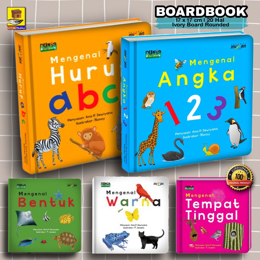 Jual Boardbook Anak / Mengenal Huruf / Mengenal Angka / Mengenal Warna ...