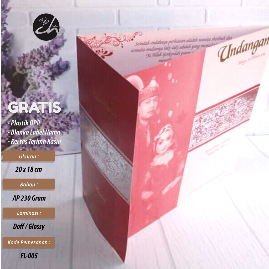 Jual Kartu Undangan 2 Warna Siluet Wajah/Kartu Undangan Bunga Full ...
