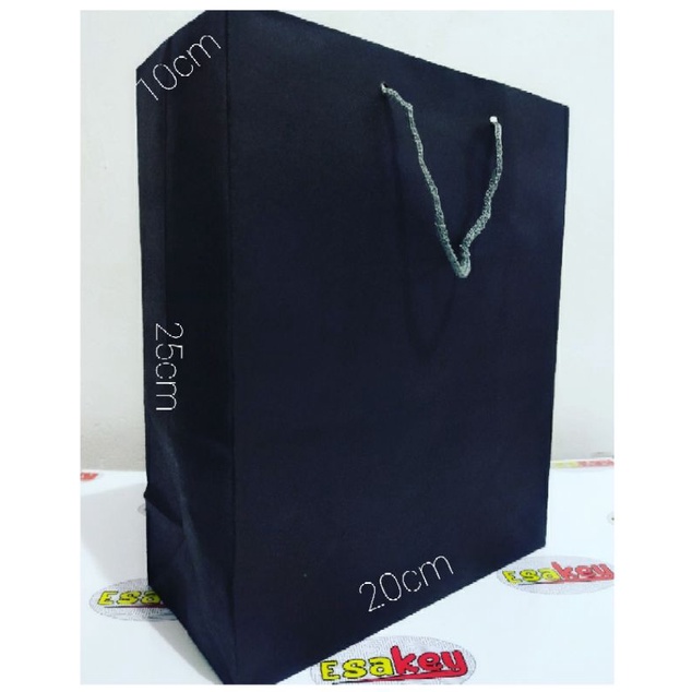 Jual Pcs Paper Bag Hitam Tebal X Lusinan Shopee Indonesia