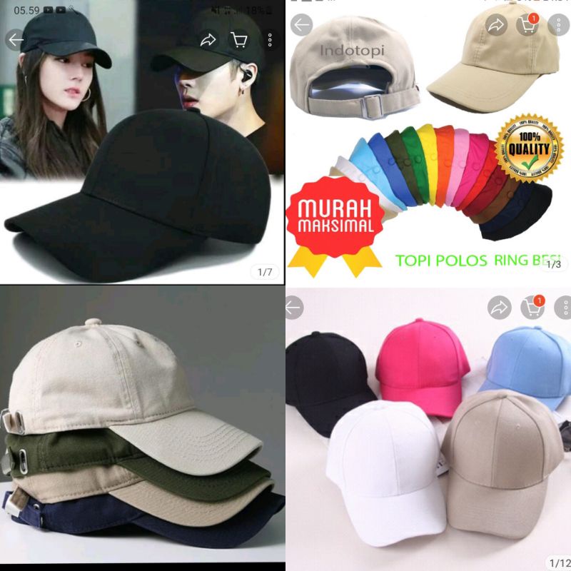 Jual Topi Baseball Polos Pria Wanita Shopee Indonesia