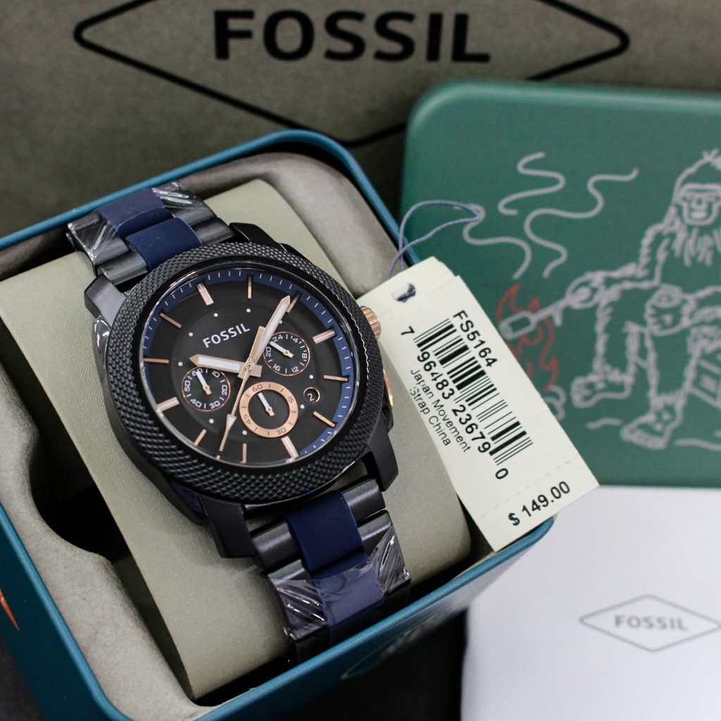 Jual TERMURAH d 45mm Fossil FS 5164 Original all stainless steel chronograph stopwatch include tin box Shopee Indonesia