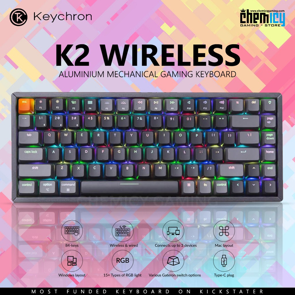 Jual Keychron K2 RGB Aluminium Wireless Mechanical Gaming Keyboard ...