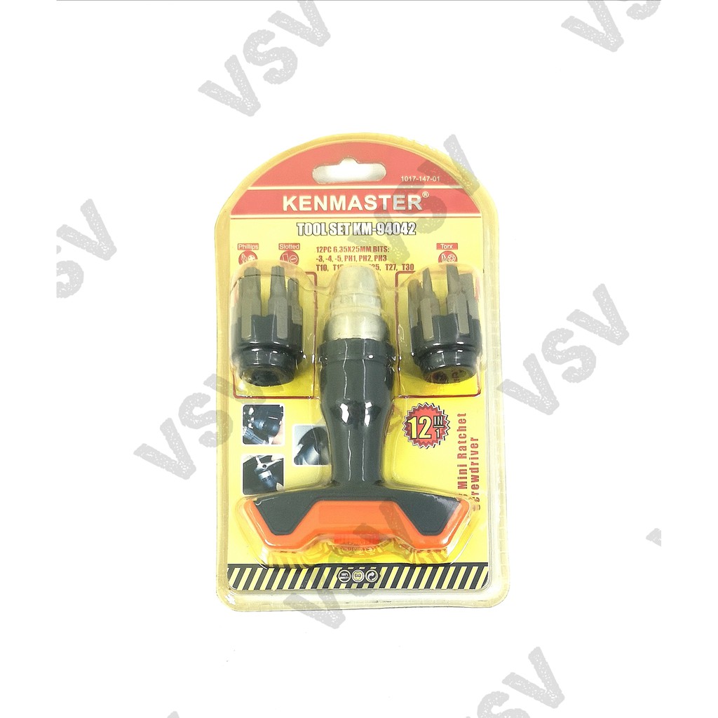 Jual Kenmaster T handle rachet screwdriver 12in1 Obeng rachet T KM ...