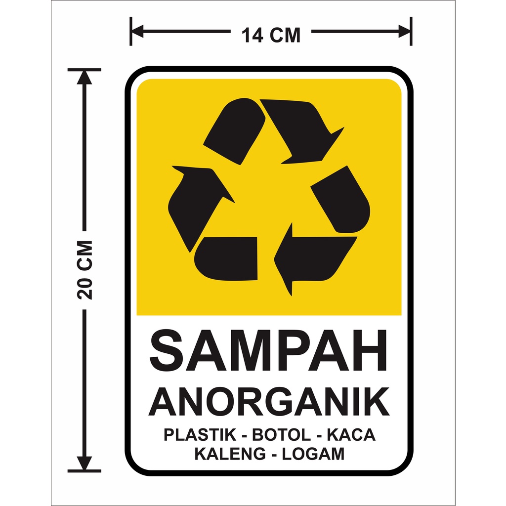 Jual Stiker Label Stiker Stiker Penanda Tempat Sampah Medis Non Medis Organik 7698