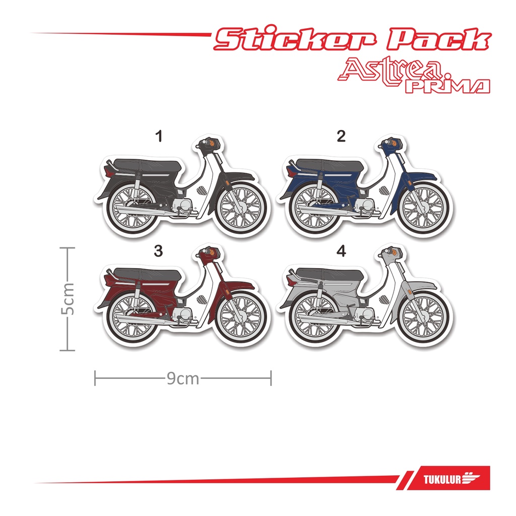 Jual 4 PCS | STICKER PACK MOTOR JADUL HONDA ASTREA PRIMA | 007 | Shopee ...