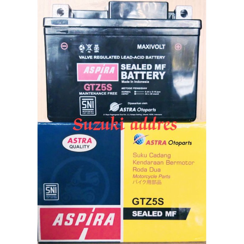 Jual Aki kering aspira type gtz5s 100% original | Shopee Indonesia
