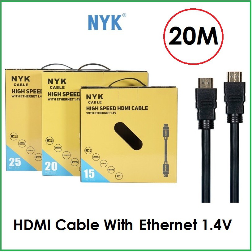 Jual KABEL HDMI NYK 20m 1.4 1080p ETHERNET gold plated Cabel HDTV 20 ...