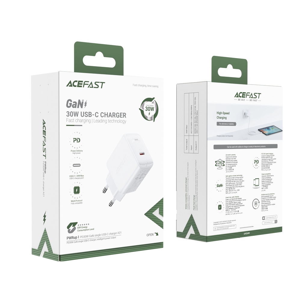 Jual ACEFAST A21 30W GaN single USB-C charger (EU) | Shopee Indonesia