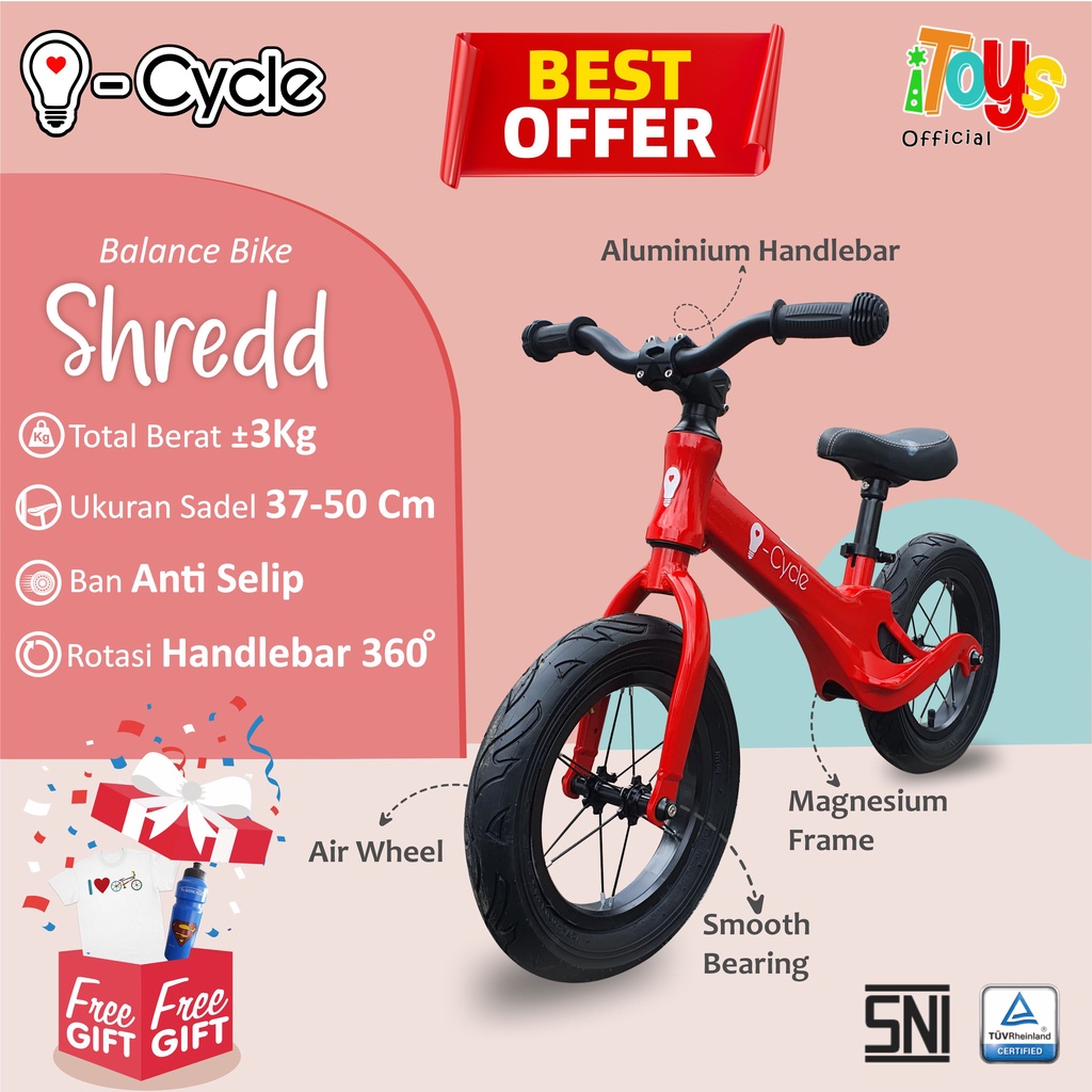 Sepeda Balance Bike Push Bike i Cycle SHREDD PH 1902