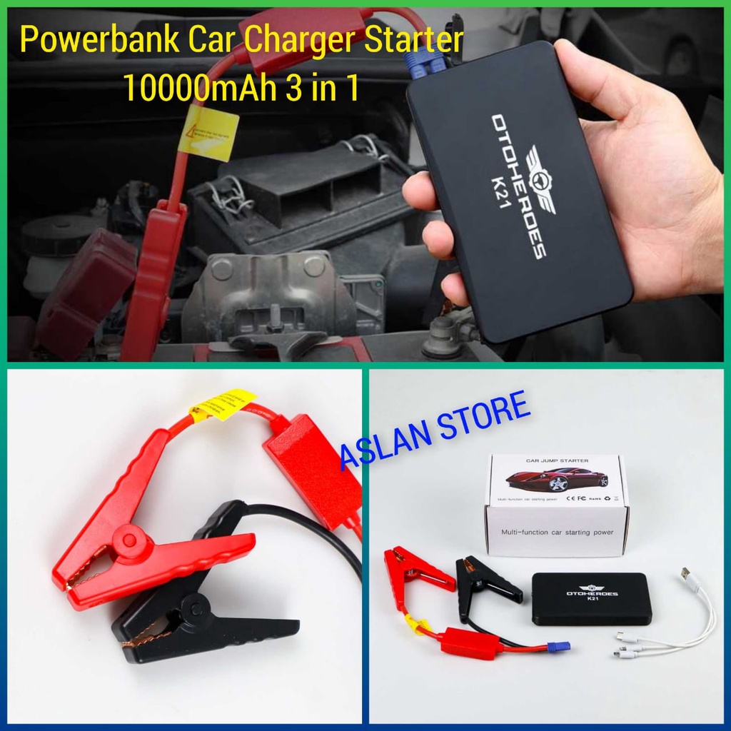 Jual Power Bank Jumper Aki Mobil 10000mAh Car Jump Starter 300A USB