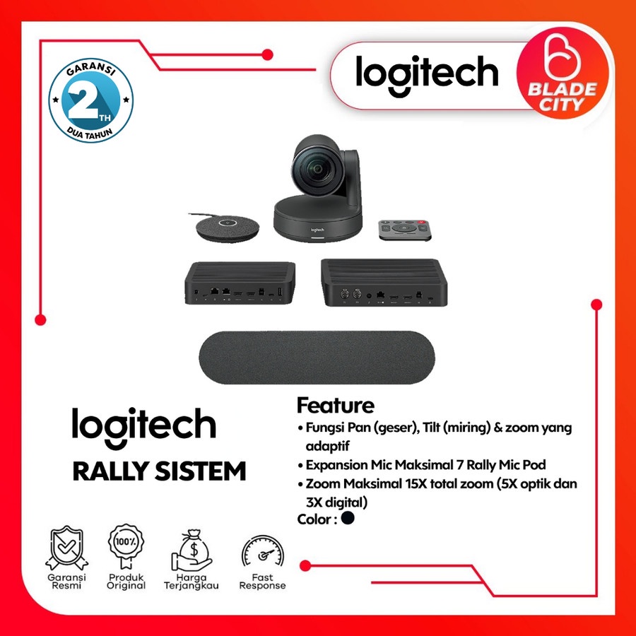 Jual Logitech Rally Sistem Webcam Ultra HD Video Conference System ...