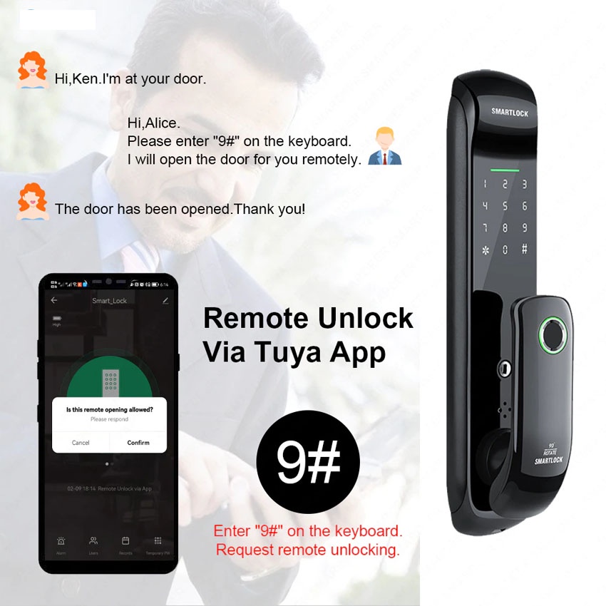 Jual F08 Smart Door Lock Fingerprint Wifi Handle Gagang Pintu Sidik ...